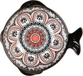 Keramická miska rybka s čiernym vzorom Mibbo - 15*14*5 cm / 200 ml