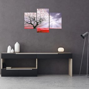 Červený obraz stromu (90x60 cm)