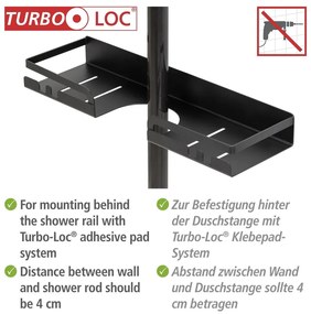 Čierna samodržiaca kúpeľňová polička z nerezovej ocele Altarella - Wenko