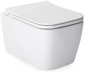Cerano Quartz, závesná WC misa Rimless 49x36 cm bez WC sedadla, biela lesklá, CER-CER-425548