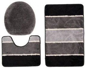 Sada kúpeľňových koberčekov MULTI C5019 čierny, sivý list
