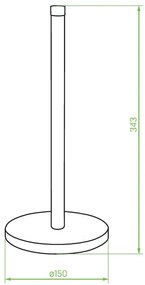 Laveo Oslo, kovový stojan na papierové utierky 150x150x343 mm, čierna-hnedá, LAV-ELD_700A