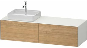 DURAVIT White Tulip závesná skrinka pod umývadlo na dosku (umývadlo vľavo), 2 zásuvky, 1600 x 550 x 408 mm, dub prírodný masív/biela matná, WT4864LH5360000