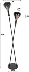 Stojaca lampa 77-19 Wings 2L Multicolour Glass  - Komfort-nábytok