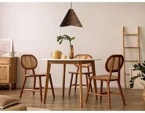 Drevený luster na lane 1xE27/60W/230V, priemer 45 cm, masív/orech/kaučukovník