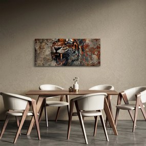 Obraz - Tiger z tehál (120x50 cm)