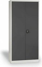 Dielenská policová skriňa na náradie KOVONA JUMBO, 4 police, demontovaná, 1200 x 600 x 1950 mm, sivá / tmavo sivá