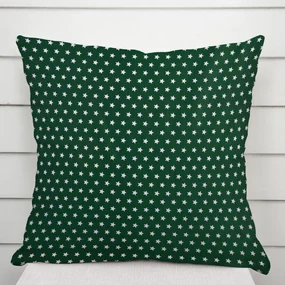 Biante Bavlnená obliečka na vankúš Sandra SA-350 Biele hviezdičky na tmavo zelenom 60 x 60 cm