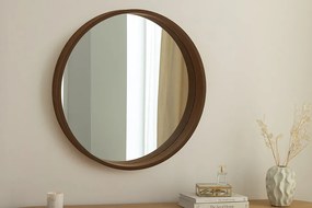 Kruhové zrkadlo Nido – Orechový dekor (Ø 70 cm)