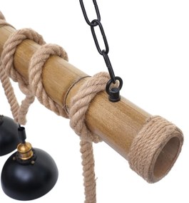 Závesné svietidlo H82 industrial, kupola 3 74201 - kov / bambus - Čierna