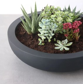 Okrasná miska PLANA, sklolaminát, 43x11 cm, antracit