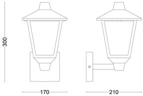 Philips - Vonkajšie nástenné svietidlo KINNO 1xE27/25W/230V IP44