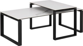 XXXLutz SADA KONFERENČNÝCH STOLÍKOV, čierna, biela, kov, sklo, 115/55/45 cm MID.YOU - Stolíky do obývačky - 001749012006