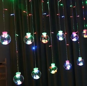 Svetelný záves gule 108 LED - farebný