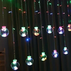 Svetelný záves gule 108 LED - farebný