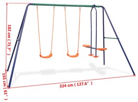 Súprava hojdačiek so 4 sedadlami, oranžová
