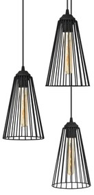 Luster na lanku TORRI 3xE27/15W/230V čierna