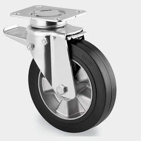 Transportné koleso TENTE s gumovým behúňom otočné s brzdou 160 mm