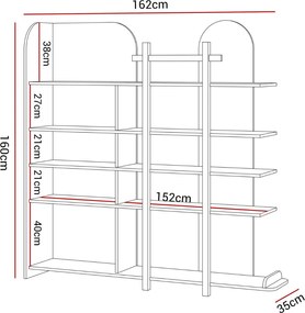 REGÁL DO DETSKEJ IZBY ELSA KAŠMÍR 162 cm