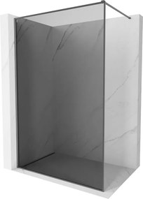 Mexen Kioto-XF, sprchová zástena s rámom 130 x 202 cm, 10mm šedé sklo, grafitový profil, 800-130-104-95-40-X