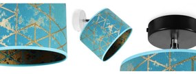 Nástenné svietidlo WERONA 4, 1x modré textilné tienidlo so vzorom, (výber z 2 farieb konštrukcie - možnosť polohovania), G