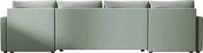 Rozkladacia sedacia súprava do U VENORIA 285x146 cm, svetlozelená