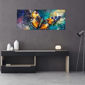 Obraz - Motýľ, olejomaľba (120x50 cm)