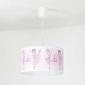 Duolla - Detský luster na lanku PRINT M 1xE27/40W/230V pr. 35 cm baletky