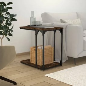 vidaXL Príručný stolík dymový dub 50x35x52 cm spracované drevo-