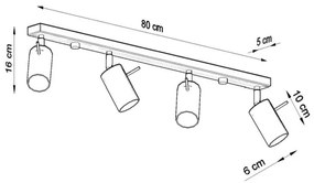 Sollux SL.0453 - Stropné bodové svietidlo RING 4xGU10/10W/230V