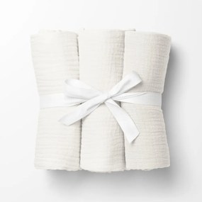Biante Mušelínová plienka/dečka Nature MSN-082 Krémovo biela - ZVÝHODNENÁ SADA 3 KS 100x100 cm - Sada 3 ks