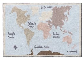 Prateľný ručne tkaný bavlnený detský koberec 140x200 cm Vintage Map – Lorena Canals