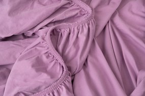 PovlečemeVás Luxusné bavlnené JERSEY prestieradlo s lycrou 160x200 cm - fialová
