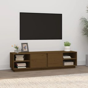 TV skrinka medovo-hnedá 156x40x40 cm masívna borovica 814457