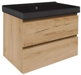 Kúpeľňová skrinka s umývadlom SAT B-Way 79x50x45 cm dub mat BWAY280OAKU1B