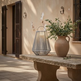 Bohemian stolná lampa sivá vrátane LED 3-stupňové stmievanie IP54 Solárne nabíjanie - Duca