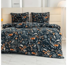 Súprava mikroplyšových obliečok THE FOX AND THE HARE tmavozelené + obliečka mikroplyš SOFT 90x200 cm biele, jednolôžko