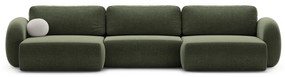 Zelená ženilková rozkladacia/s úložným priestorom rohová pohovka (do tvaru "U") Tonale – Cosmopolitan Design