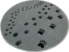 Koberec Lima M133A svetlosivý / čierny kruh