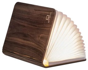 Tmavohnedá LED stolová lampa v tvare knihy orechového dreva Gingko Booklight