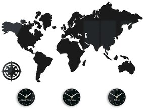 Nástěnné samolepící hodiny Swiet 100x56 cm černé