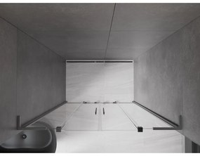 Mexen Velar L Duo, posuvné sprchové dvere do otvoru 140 cm, 8mm číre sklo, brúsený grafit, 871-140-003-02-95