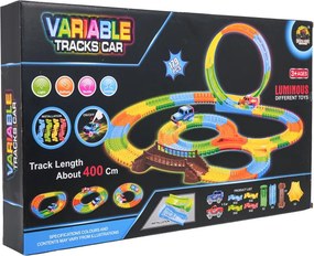 Autodráha VARIABLE 179-dielna svietiaca s autíčkom