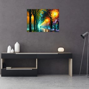 Sklenený obraz - Nočná prechádzka (70x50 cm)