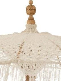 Prírodný drhaný slnečník s drevenou tyčou Macrame - ∅200*250 cm
