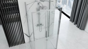 Rea Rapid Slide, 3-stenová sprchová kabína 130 (dvere) x 100(stena) x 100(stena) x 195 cm, 6mm číre sklo, chrómový profil, KPL-09111
