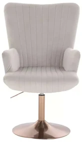 LuxuryForm DESIGN Kreslo AMADEO VELUR na zlatom tanieri - svetlo šedé