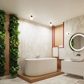 Sollux SL.1747 - Kúpeľňové nástenné svietidlo HALO 1xG9/8W/230V IP44 červená