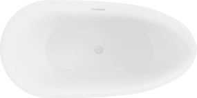 Mexen Eos, voľne stojaca vaňa 150 x 75 cm, biela-čierna, biely prepad, 52471507575-20