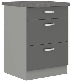 Skrinka do kuchyne Grey 60d 3s bb sivá